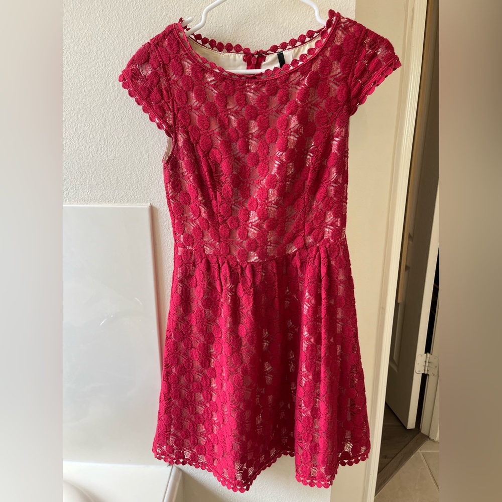 Kensie Red Crochet Dress
